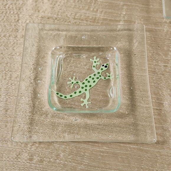 Pizzo Glass Art Gecko Trinket Tray - Picture 1 of 4